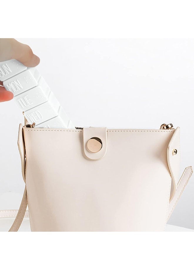 منظم حبوب أسبوعي أبيض صغير (قطعتان)، علبة حبوب تكفي 7 أيام، علبة فيتامينات يومية، علبة أدوية، حاويات حبوب للمكملات الغذائية وزيت السمك - Image 5